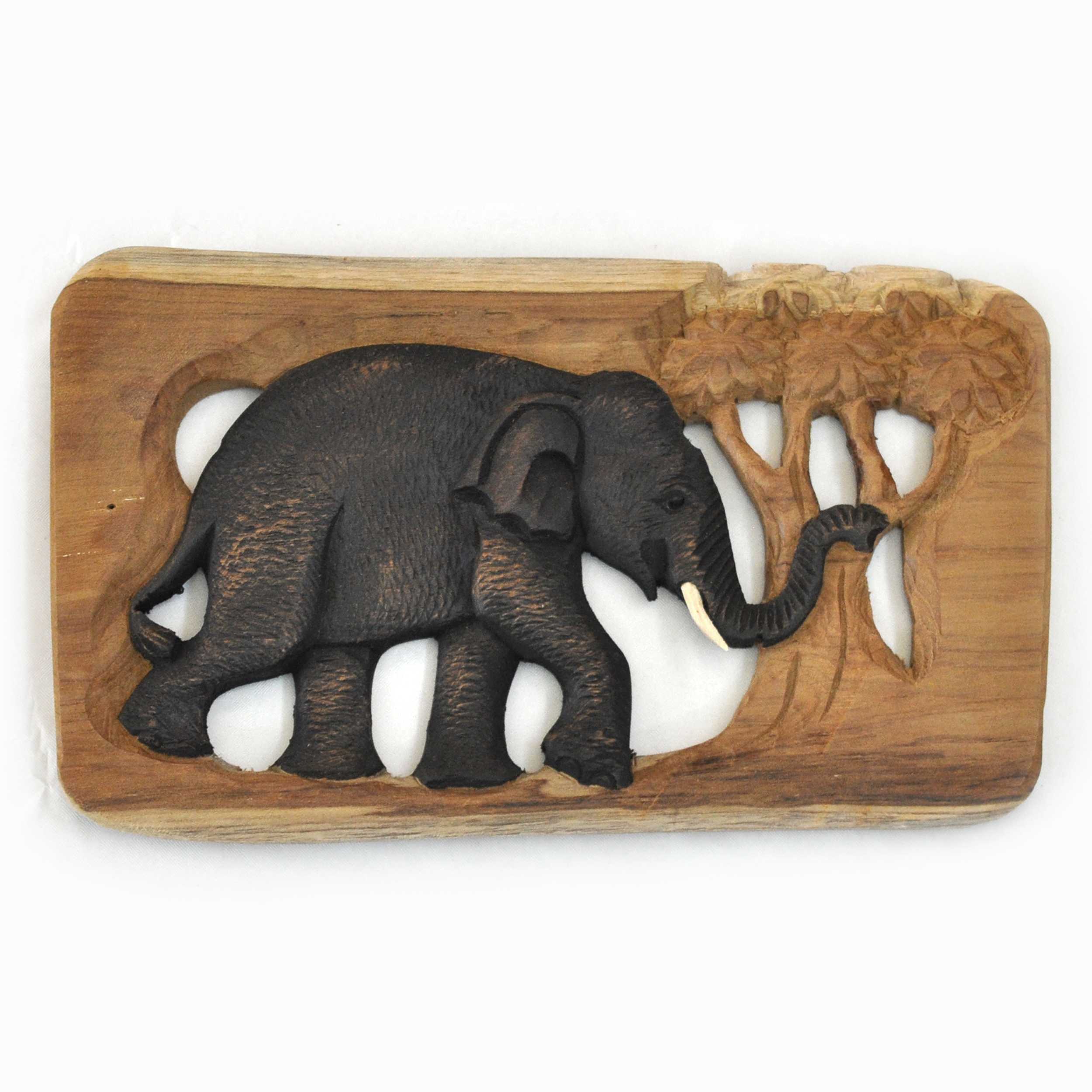 Wooden wall deco Elephants