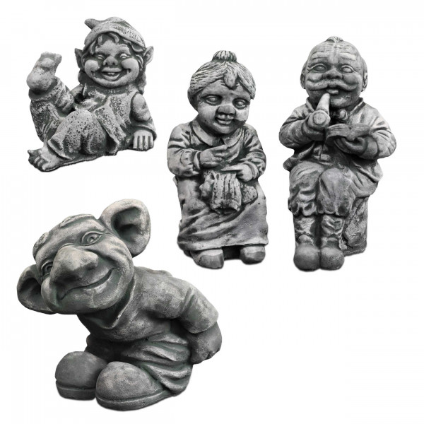 verschiedene Gartenfiguren: Gnom Troll / Großeltern /Kobold Zwerg