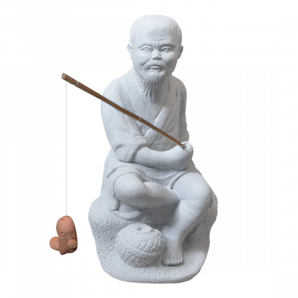 Asiate beim Angeln hell