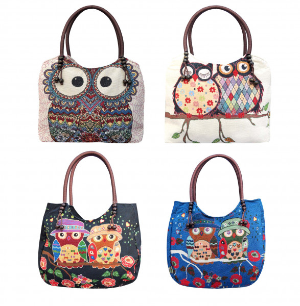 Eule Handtasche 2 Fächer