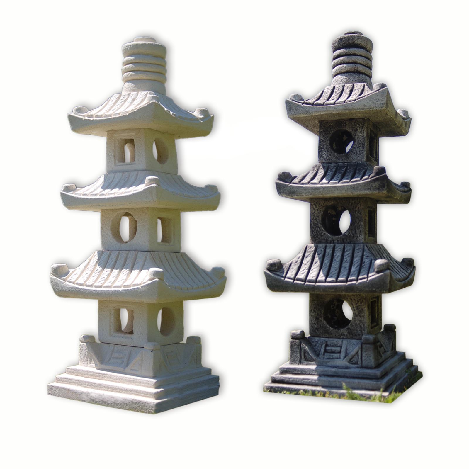 Style japonais lanterne trois étages Pagode fabriqué à partir de CAST STONE Ornement 