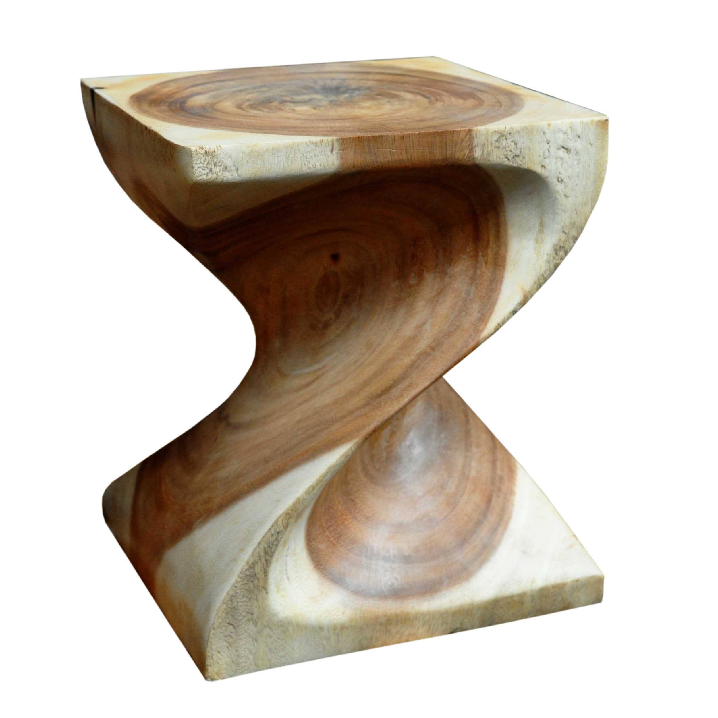 Petite Table D'Appoint Bois Massif Acacia Thaï – Pièce Unique Artisanale – Support Plante, Lampe Ou Déco 40 Cm