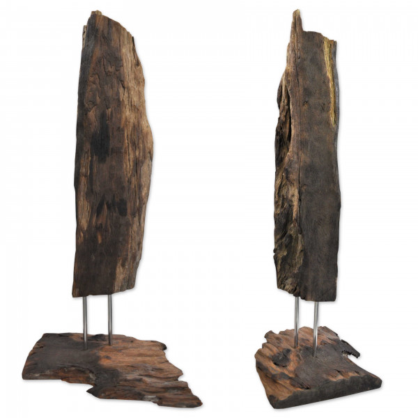 Sculpture bois sur pied, bois naturel bois flotté, unique