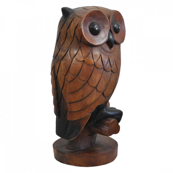 Figurine animale au choix tortue rhinocéros cornes hibou, en bois sculpté à la main, unique