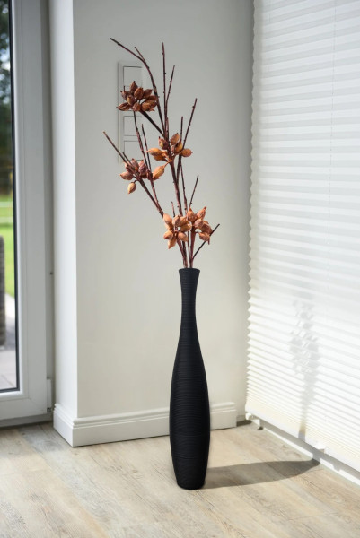 Bodenvasen aus Mangoholz schwarz