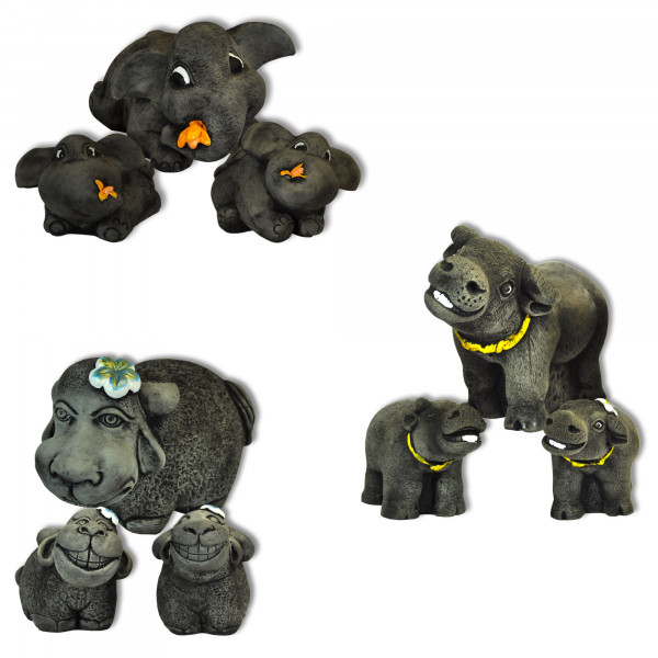 Set de 3 éléphants / moutons / buffles