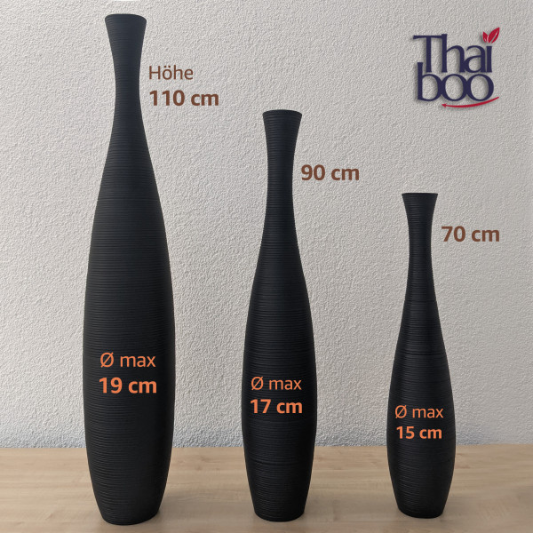 Bodenvasen aus Mangoholz schwarz