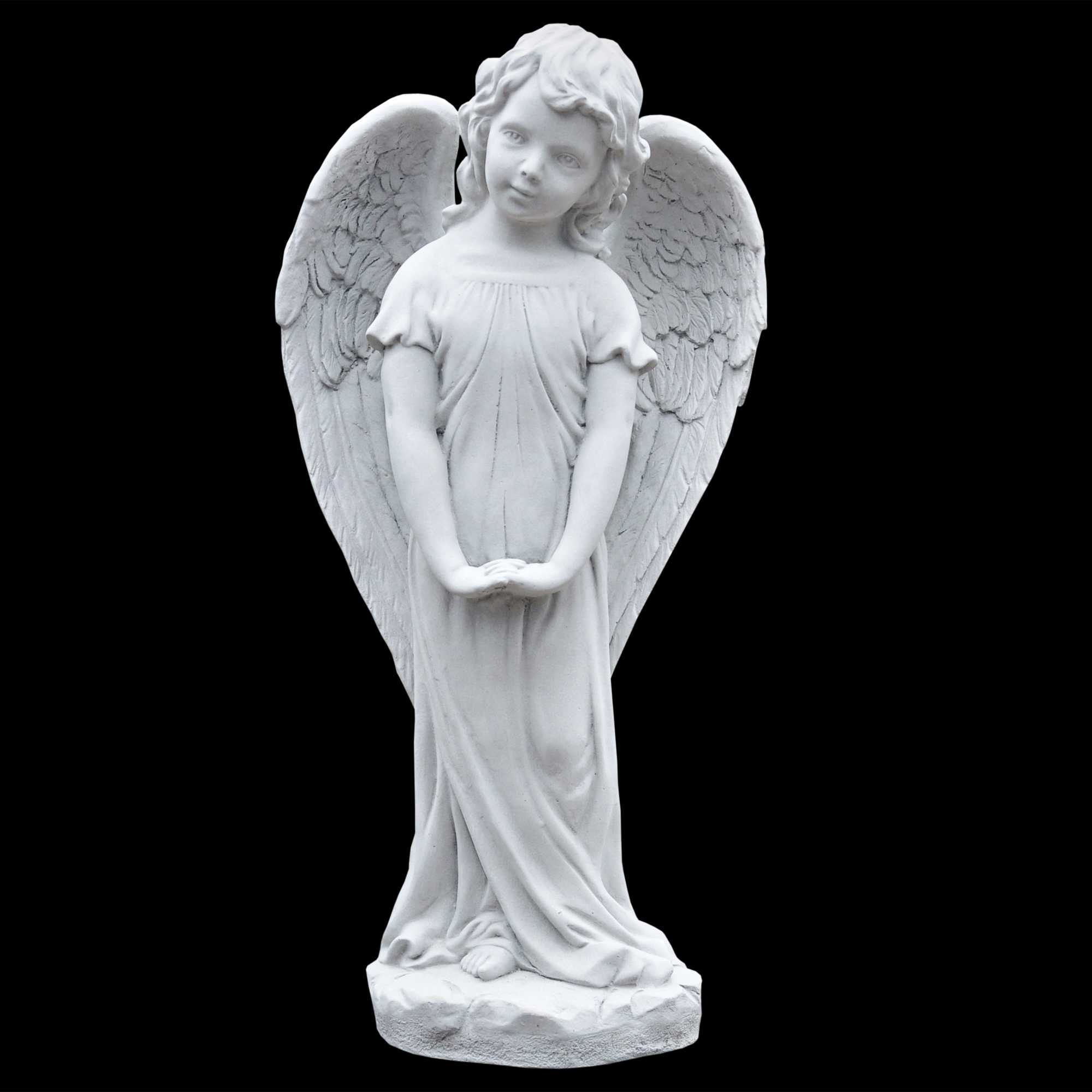 HomeSoGood 2 X Betende Engelsfigur – Gartenstatue Aus Harz, 8x5 Cm, Weiß