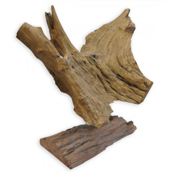 Sculpture bois sur pied, bois naturel bois flotté, unique