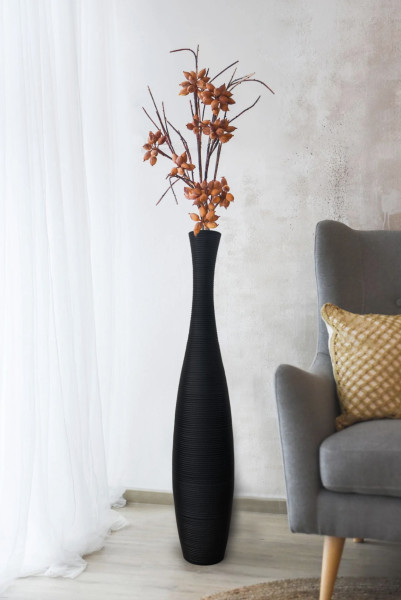 Bodenvasen aus Mangoholz schwarz