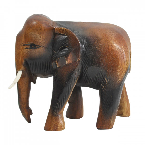 Sculptures et figures d'éléphants fabriquées en Thaïlande à la main en bois d'acacia unique