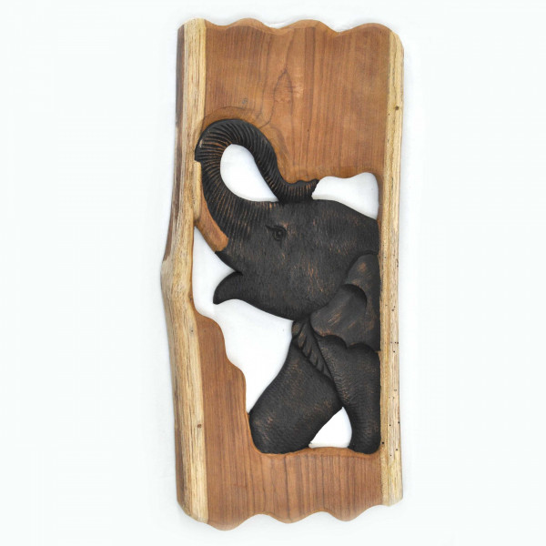 Tableau d'éléphant en bois fait à la main