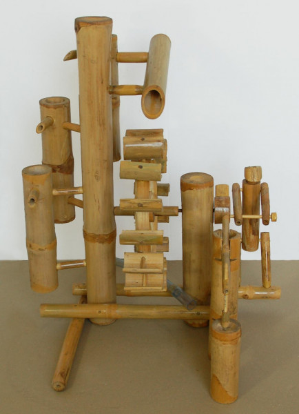 Jeu d'eau en bambou, fontaine