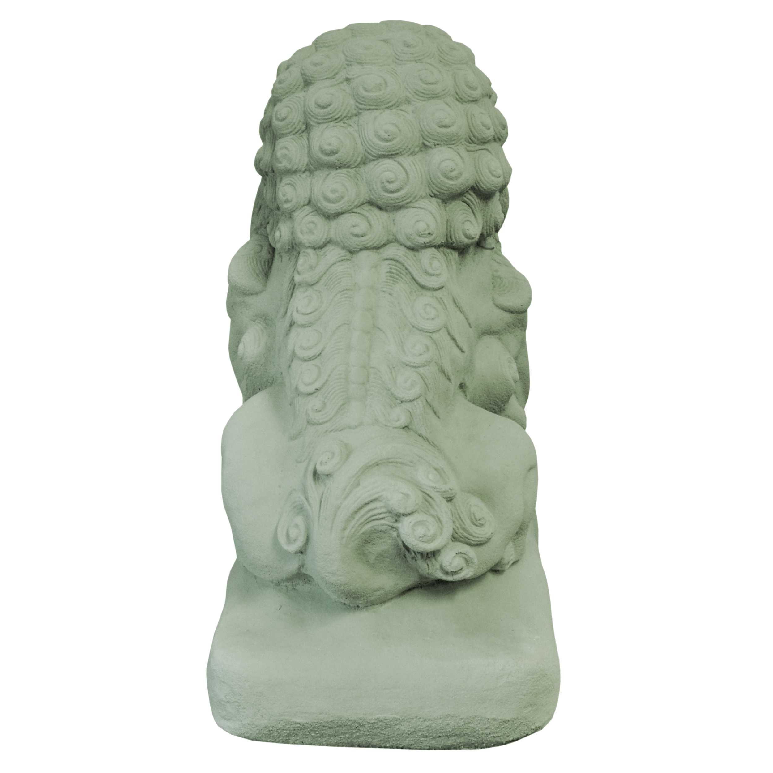 Foo Dog Statue Chinese Guardian Lion Sandstone Red