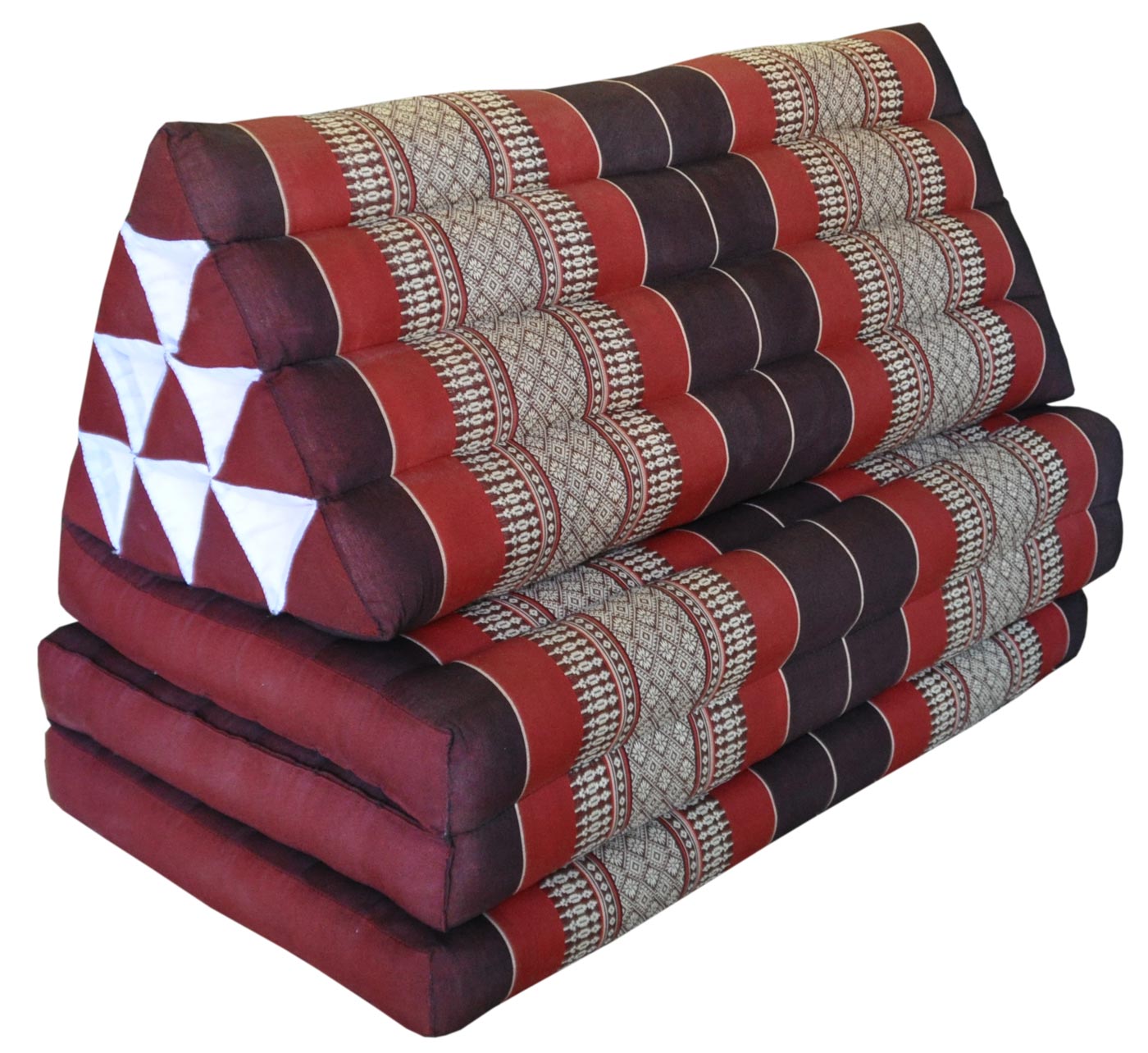 Thai Triangular Cushion Xxl With 3 Supports Red