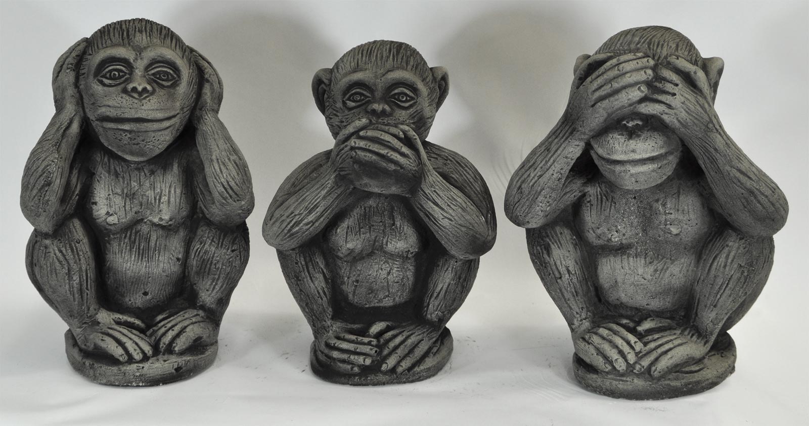 Singe De La Sagesse La Foir'fouille Figurines 3 singes de la sagesse, pierre reconstitué, déco jardin